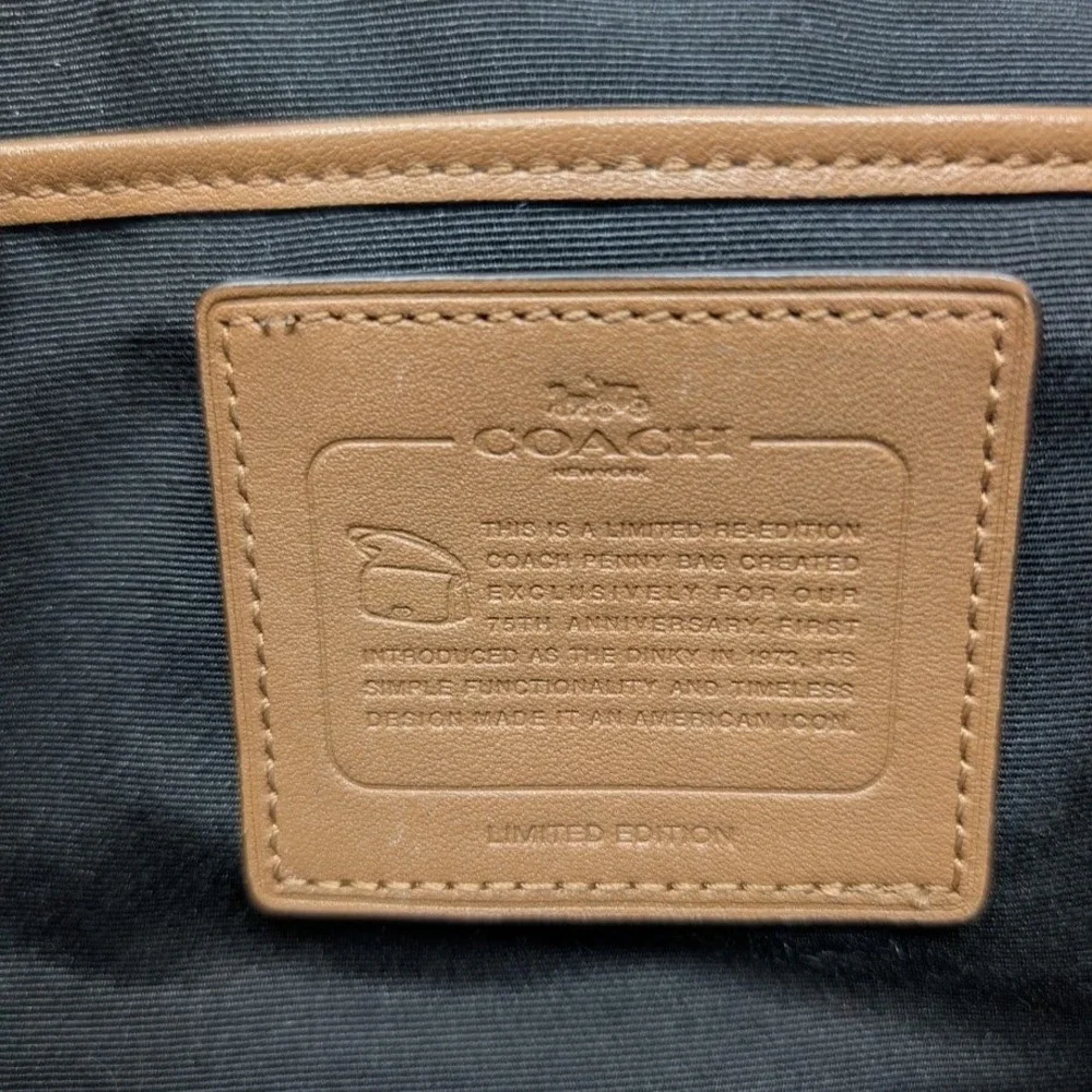 Coach Penny 75th Anniversary Stripe Crossbody Bag‎ Black Brown Limited Edition